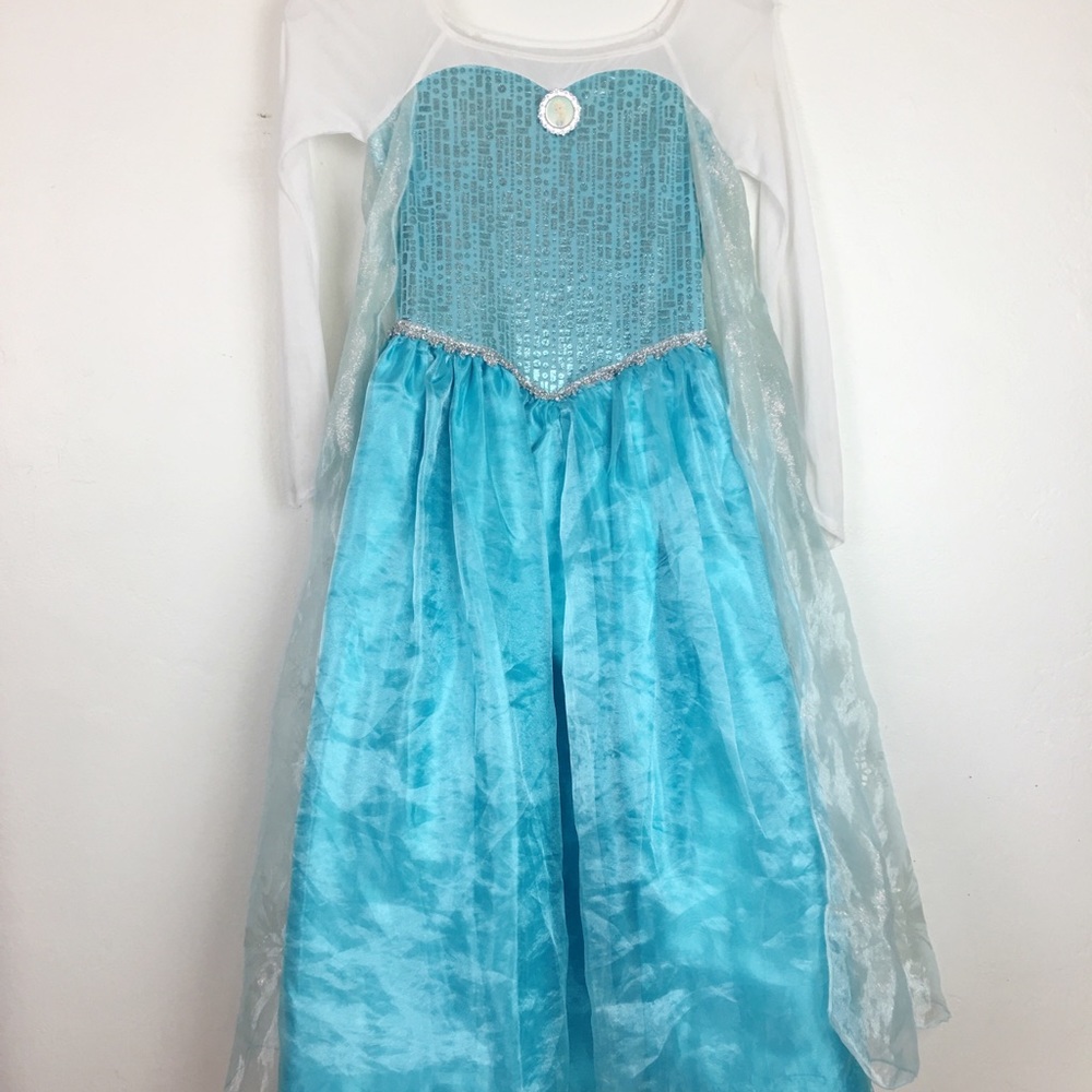 Disney Frozen Elsa Costume Dress Size 9/10 - Picture 3 of 8